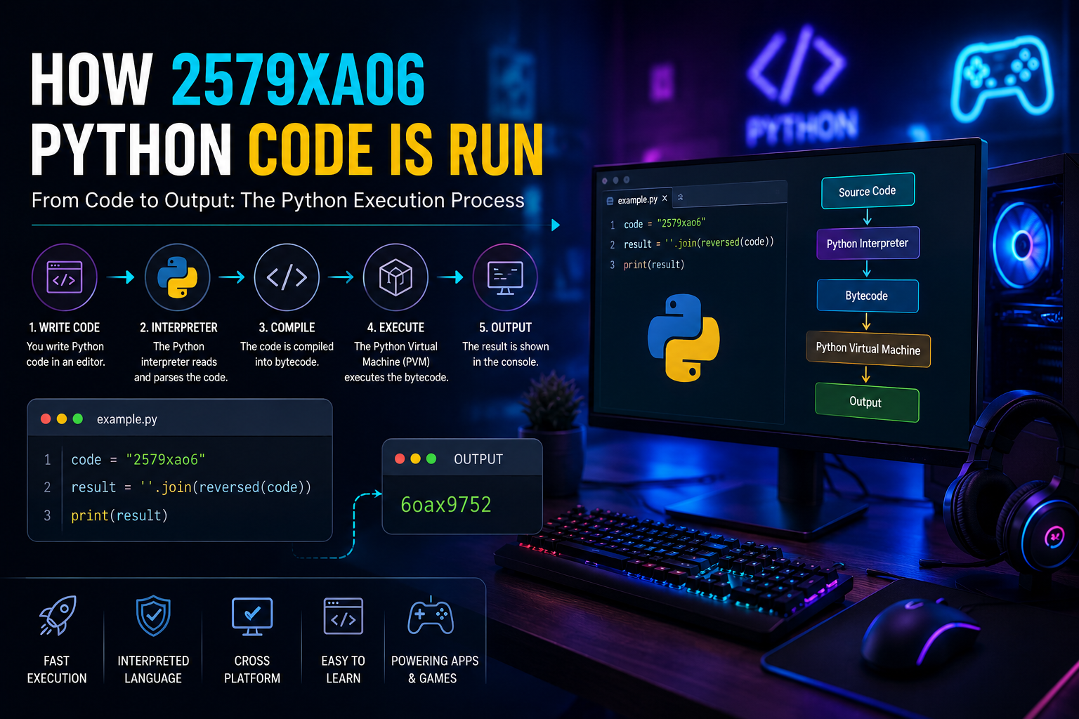 how 2579xao6 python code is run