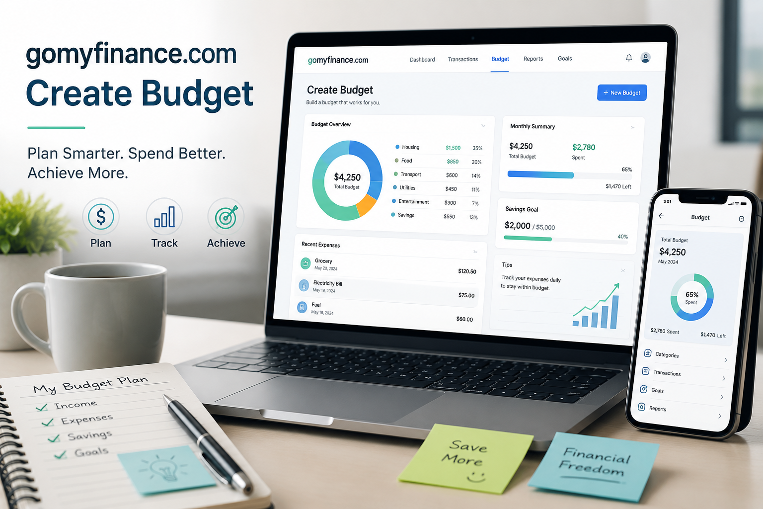 gomyfinance.com create budget